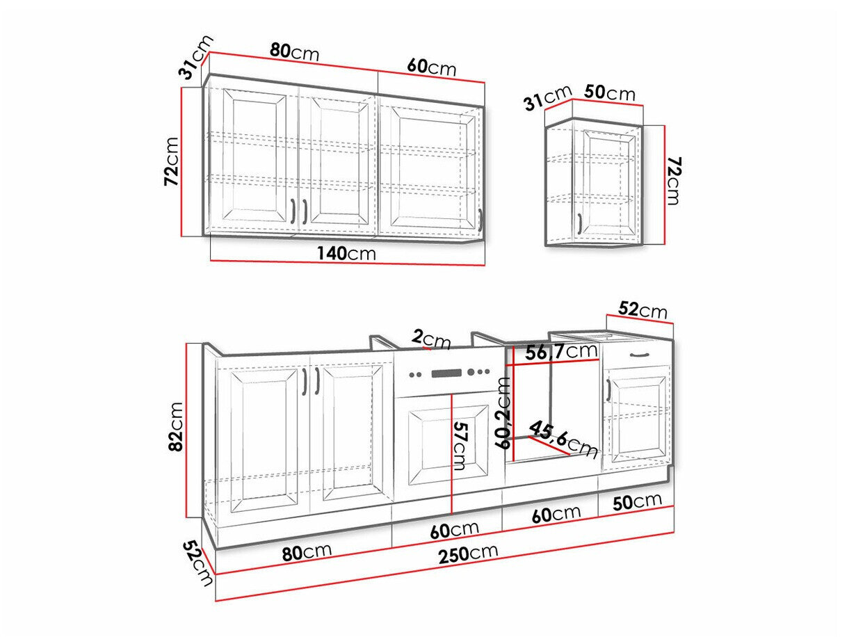 Modulkøkkensæt Retro White 150