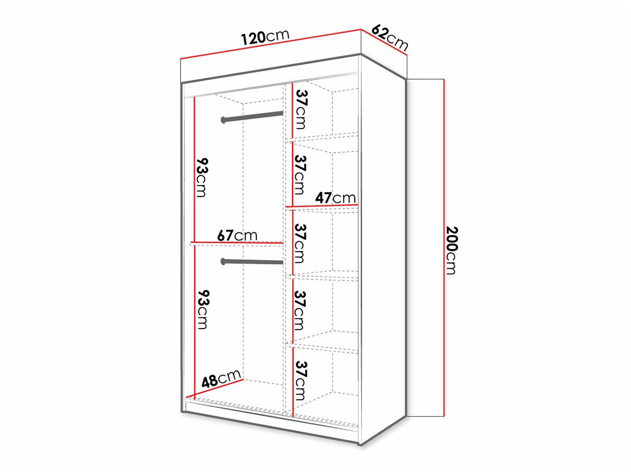 Garderobeskab Hartford 398 (Hvid)