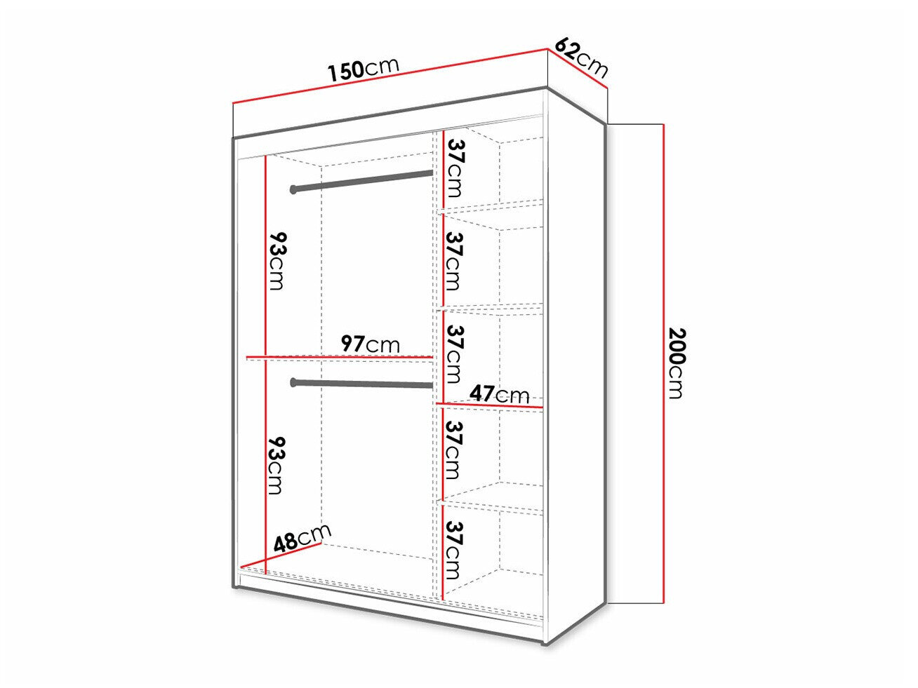 Garderobeskab Hartford 399 (Hvid)