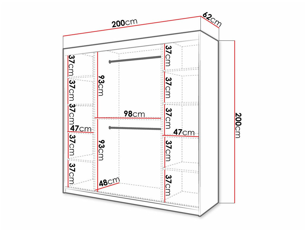 Garderobeskab Hartford 400 (Sort)