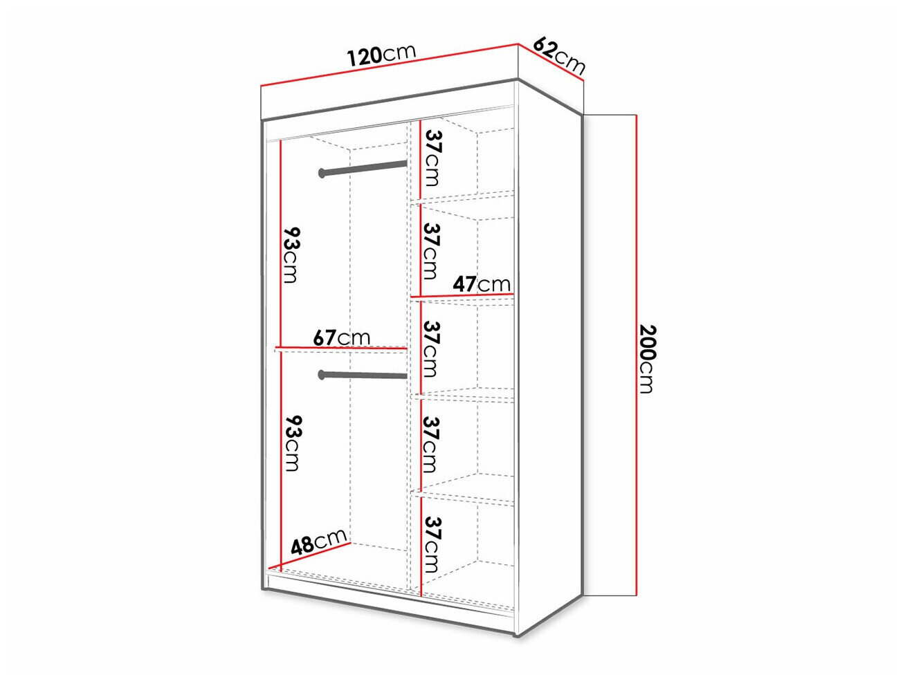 Garderobeskab Hartford 401 (Sort)