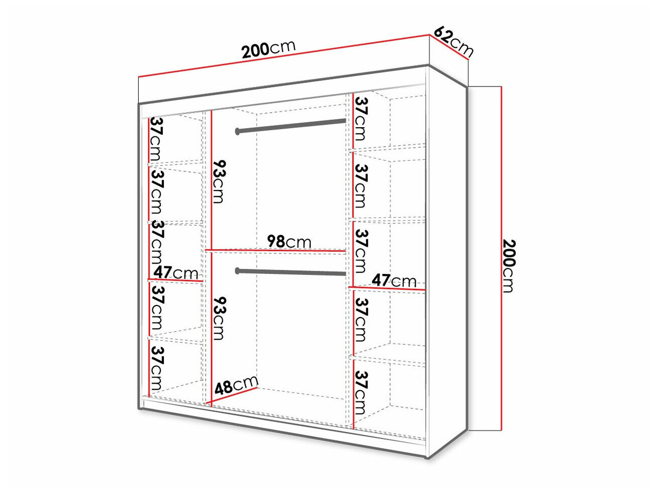 Garderobeskab Hartford 403 (Sort)