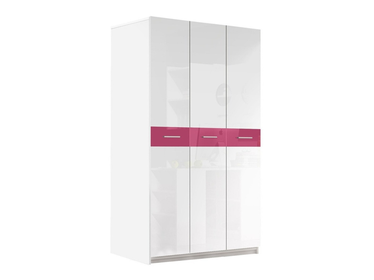 Garderobeskab Campus (Hvid + Glansfuld hvid + Glossy pink)