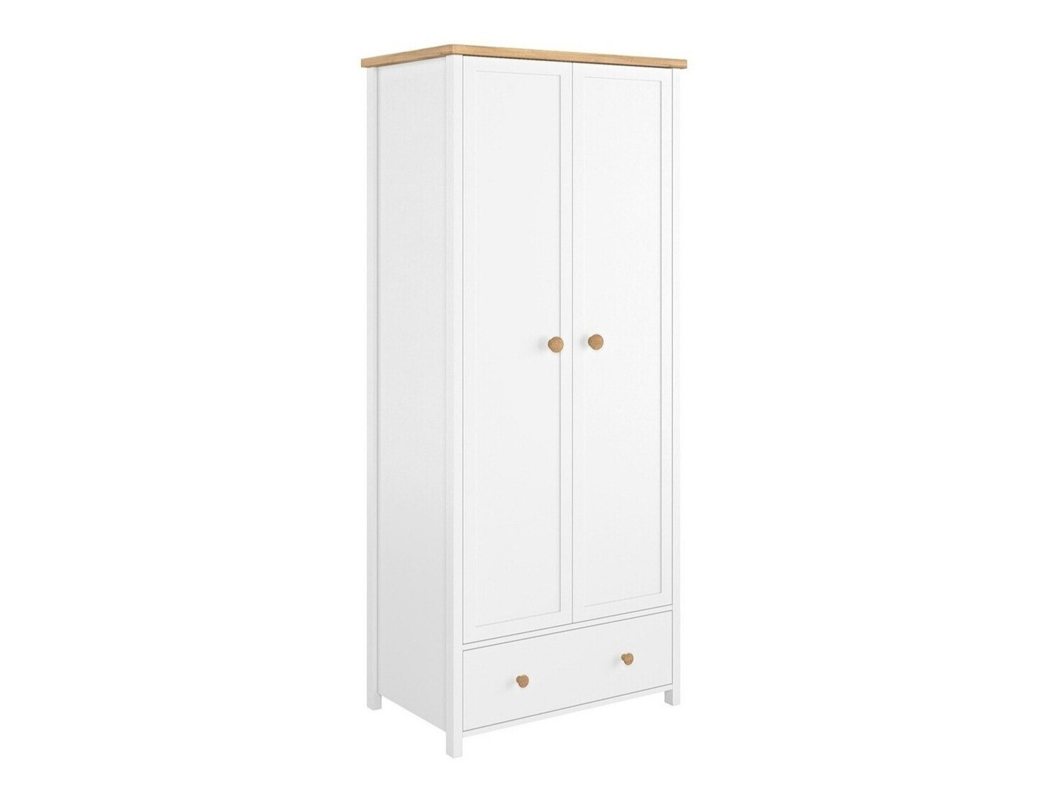 Garderobeskab Romelbo 145 (Hvid + Egetræ)
