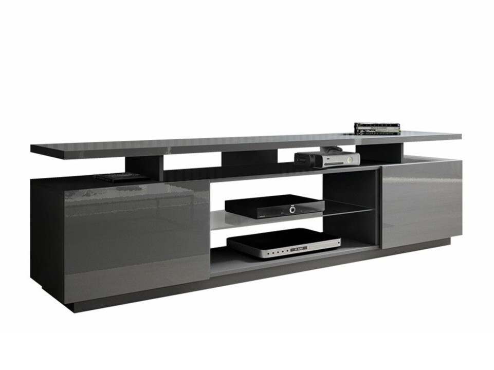 TV-bord Figura (Grå + Gloss grå)