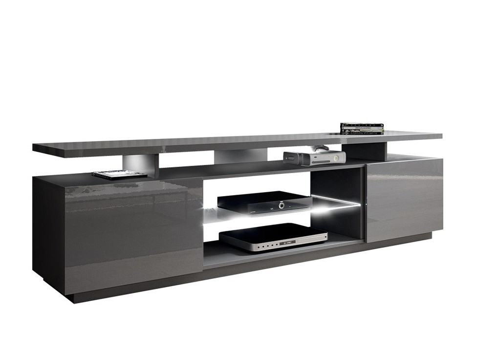 TV-bord Figura (Grå + Gloss grå)