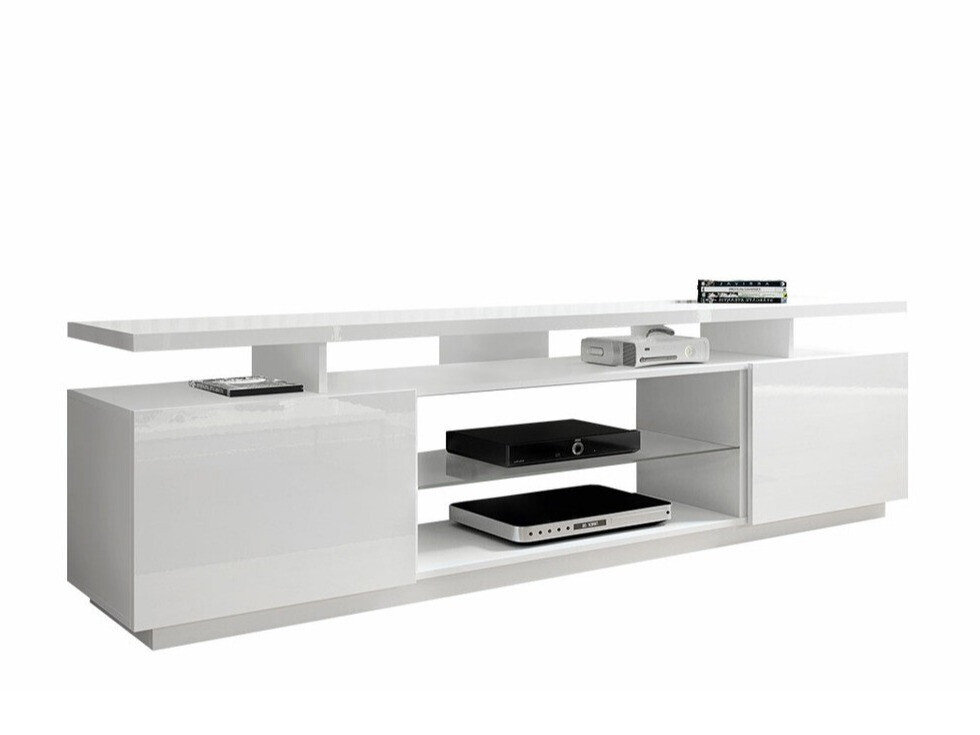 TV-bord Figura (Hvid + Glansfuld hvid)