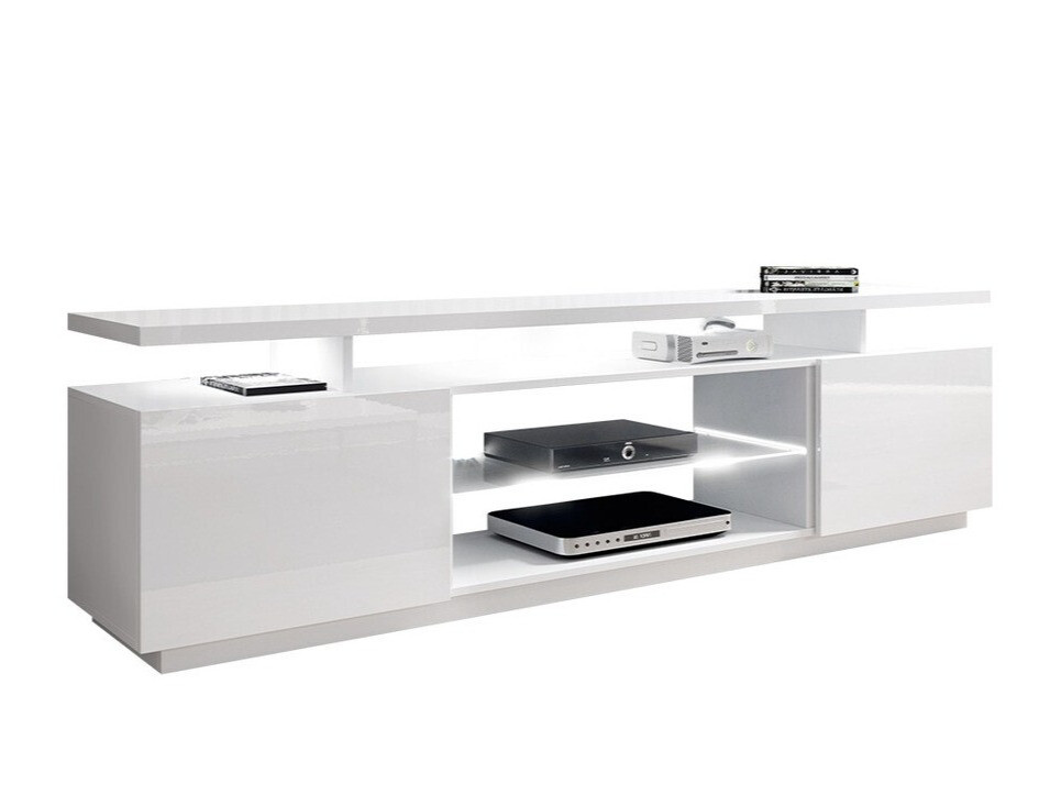 TV-bord Figura (Hvid + Glansfuld hvid)