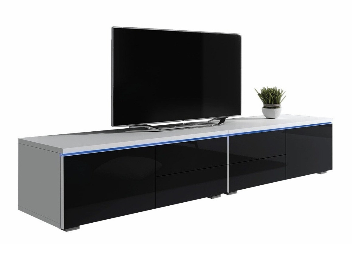 TV-bord Hortus (Hvid + Blank sort)