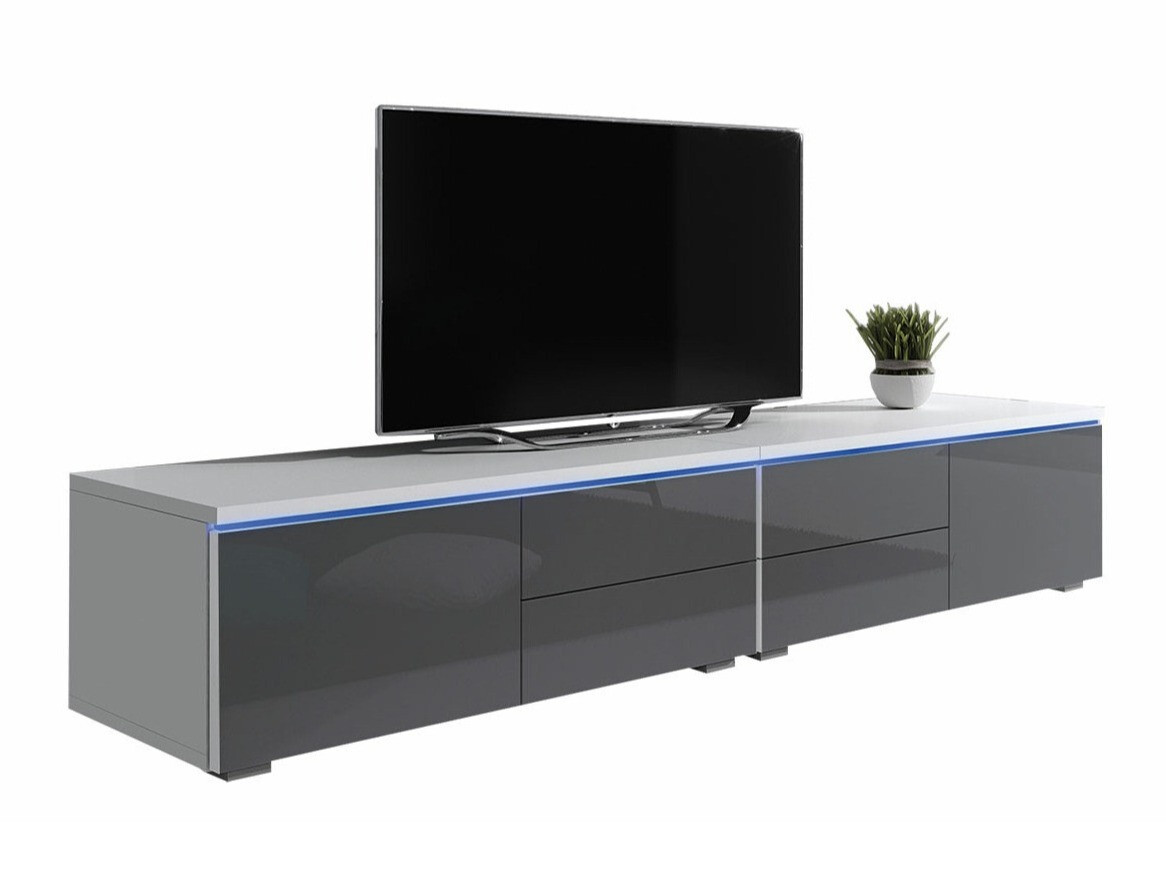TV-bord Hortus (Hvid + Gloss grå)