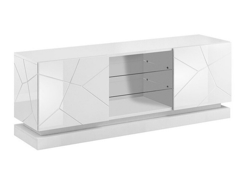 TV-bord Linar (Hvid + Glansfuld hvid)