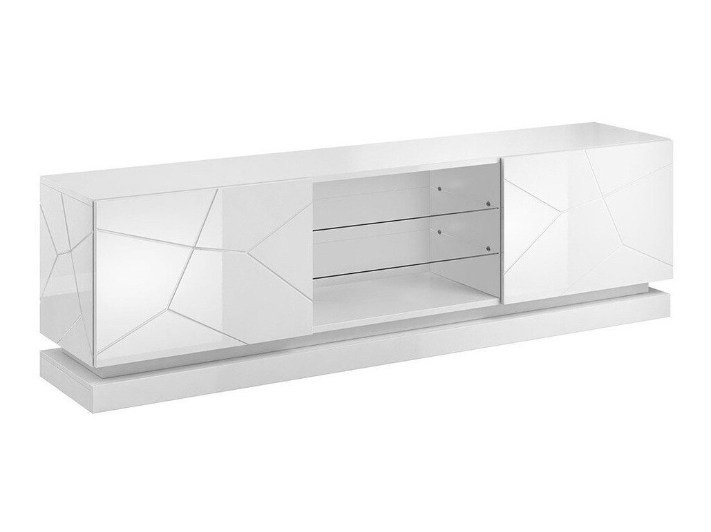 TV-bord Linar I (Hvid + Glansfuld hvid)