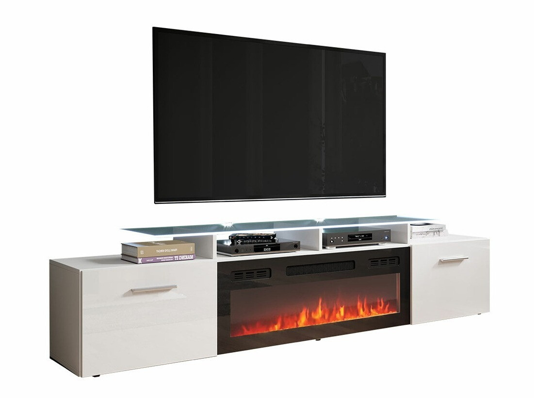 TV-bord Numerus (Hvid + Glansfuld hvid)