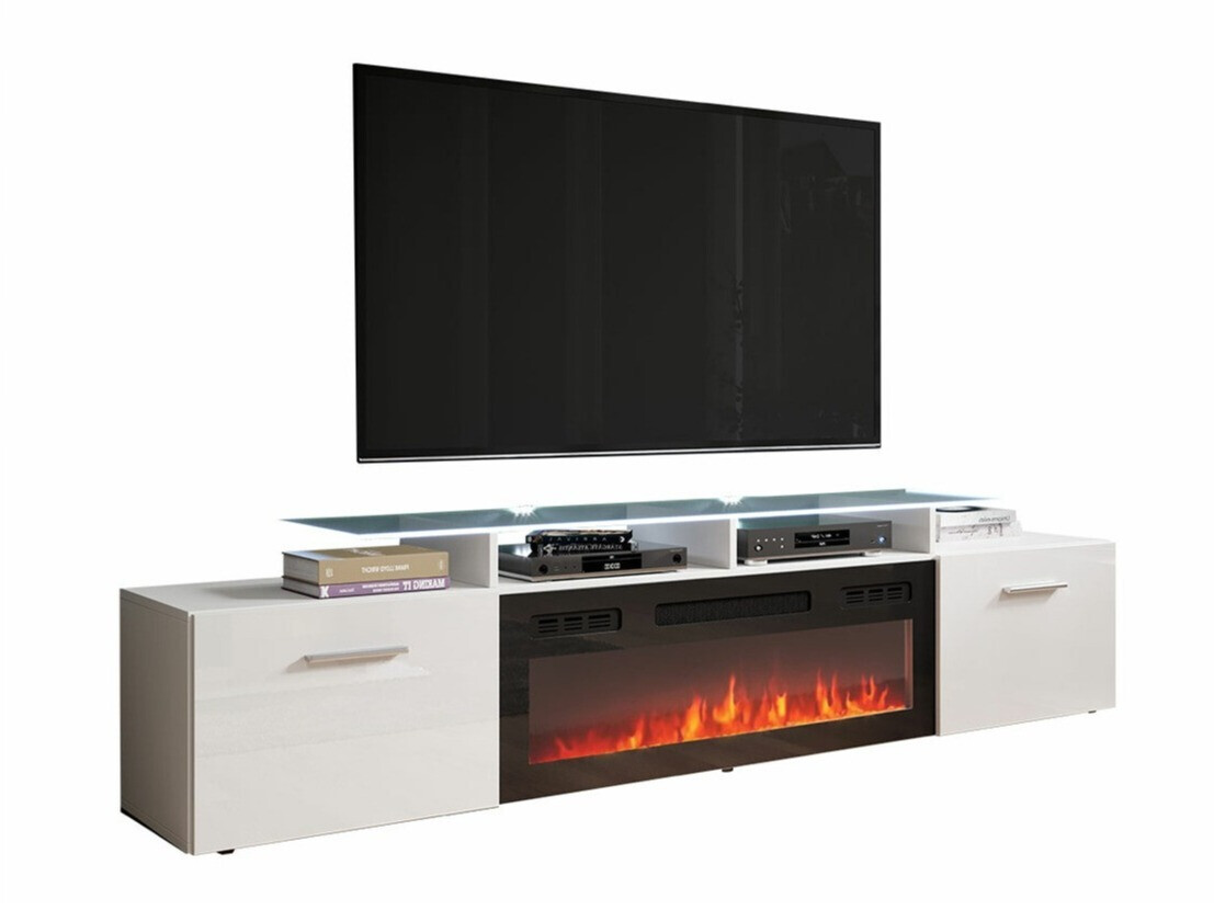 TV-bord Numerus (Hvid + Glansfuld hvid)