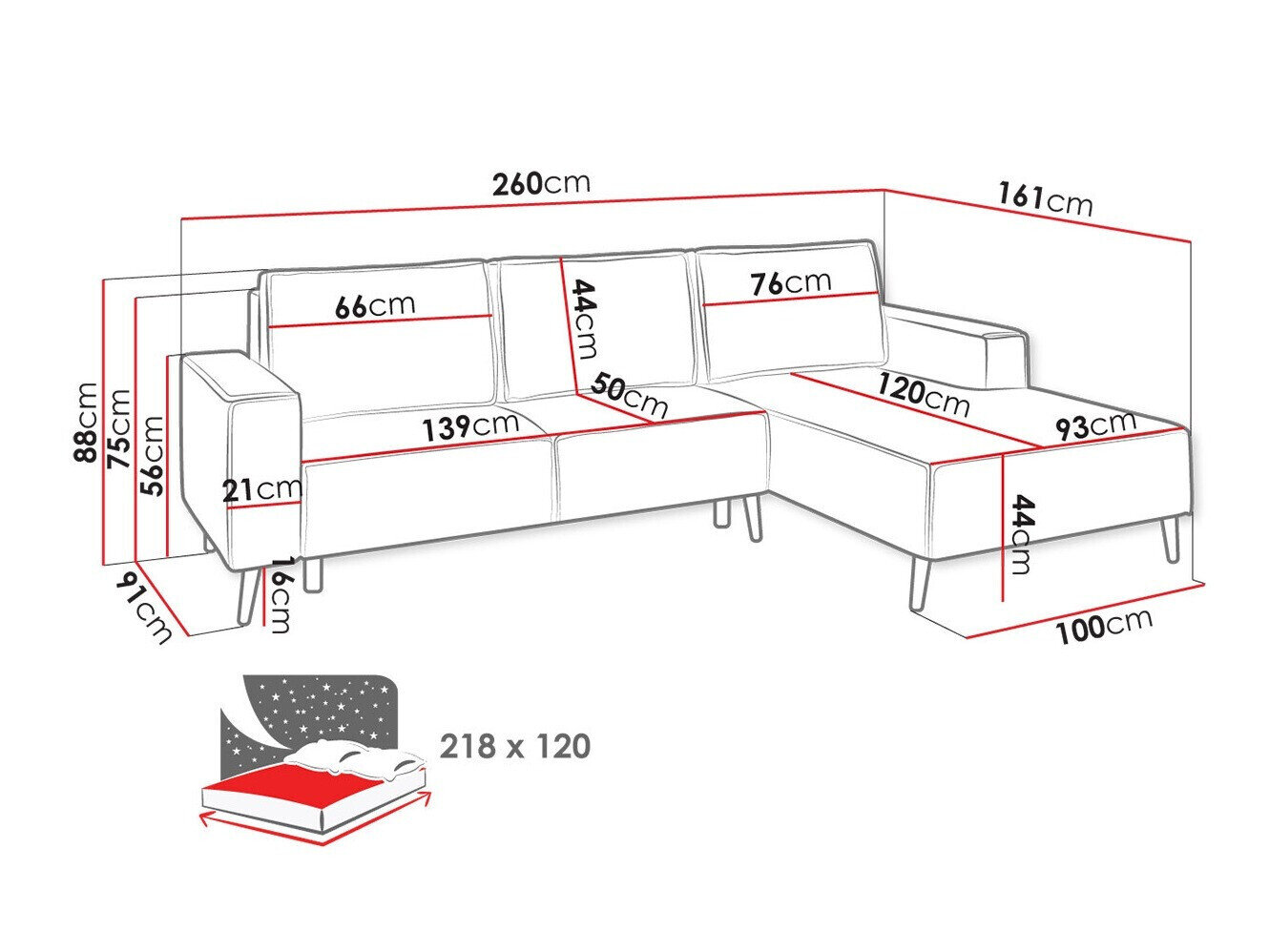 Hjørnesofa Lincoln 172 (Zetta 293)