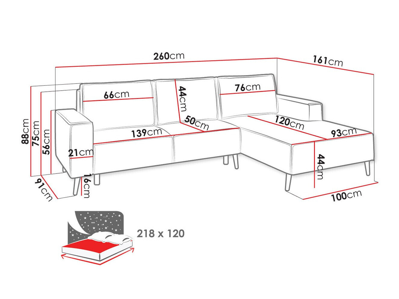 Hjørnesofa Lincoln 172 (Zetta 295)