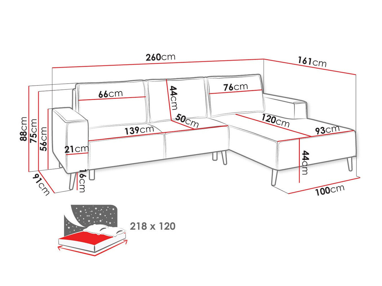 Hjørnesofa Lincoln 172 (Zetta 302)