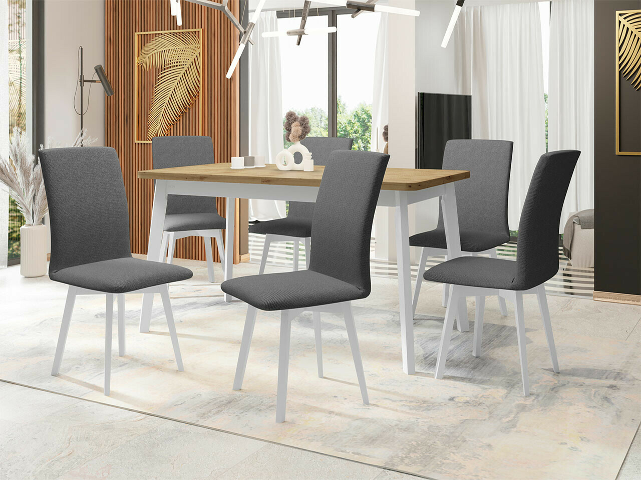 Spisestuesæt Victorville 291 (Artisan eg + Hvid)