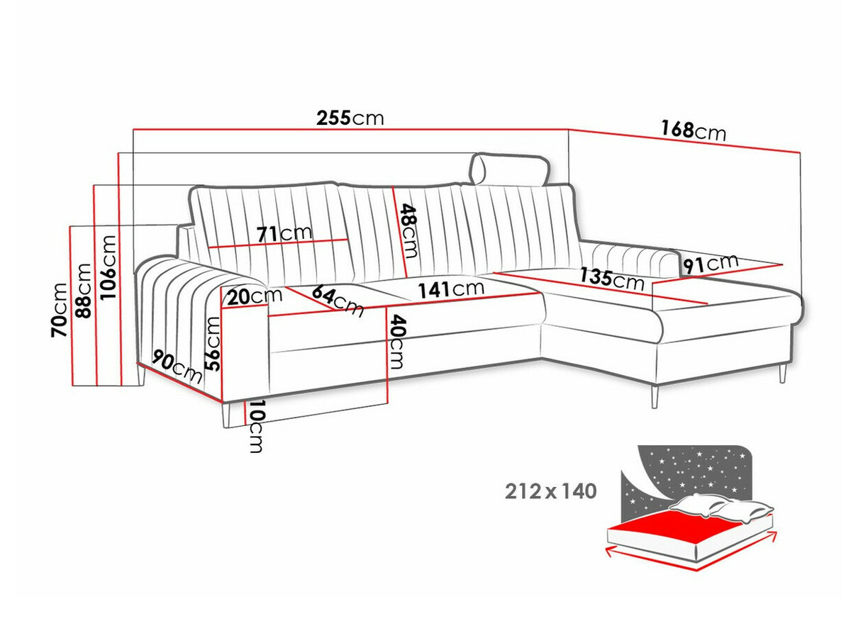 Hjørnesofa Comfivo Concordia (Velluto 08)