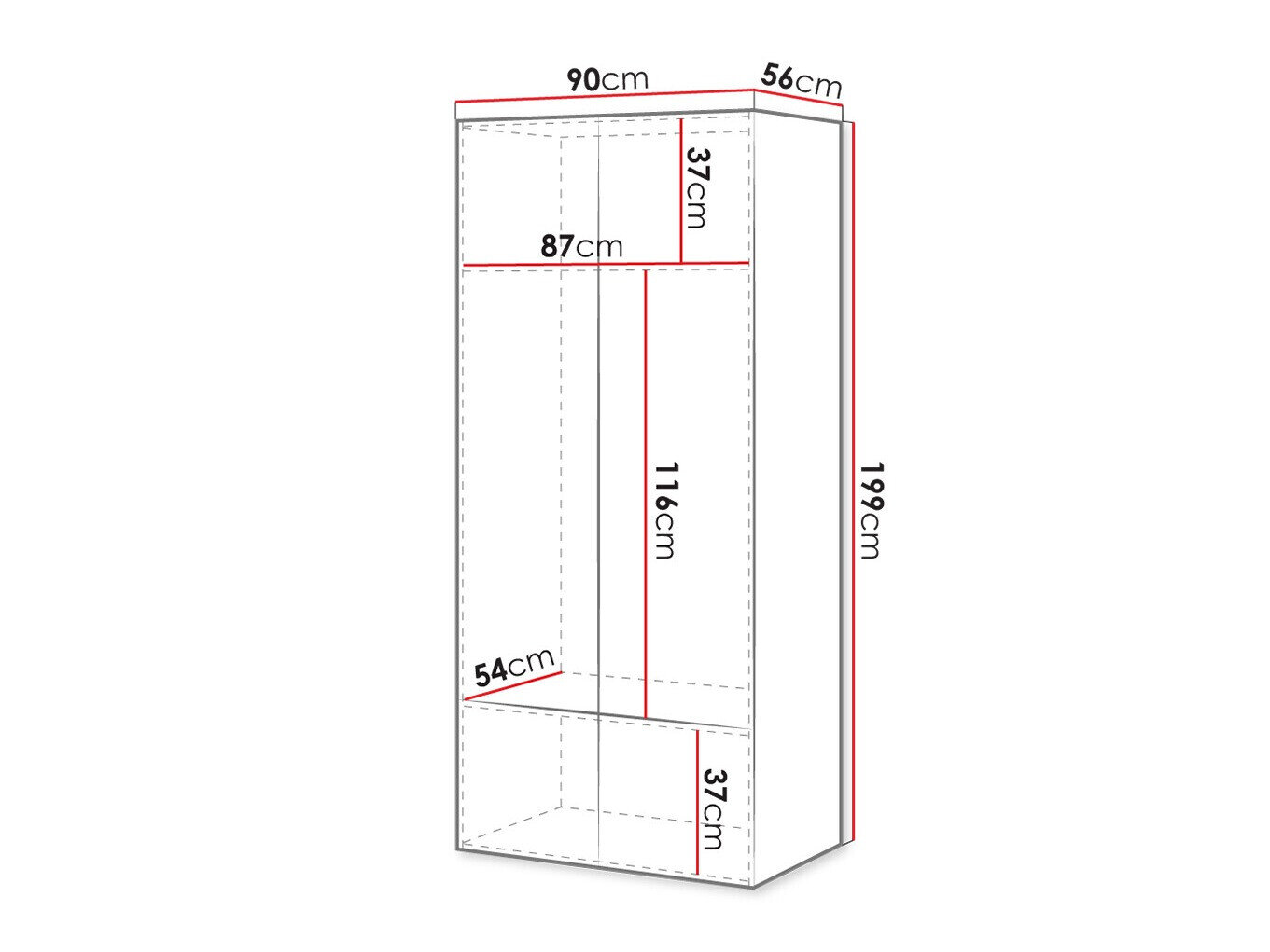 Garderobeskab Levmari 112 (Sort)