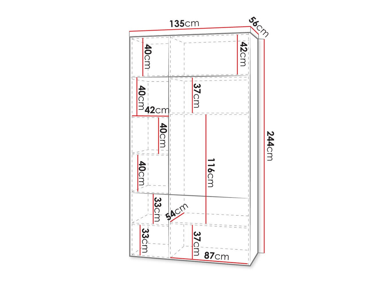 Garderobeskab Levmari 114 (Hvid)