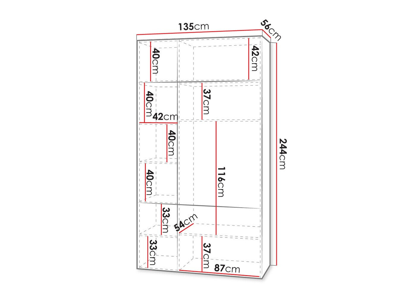Garderobeskab Levmari 114 (Sort)