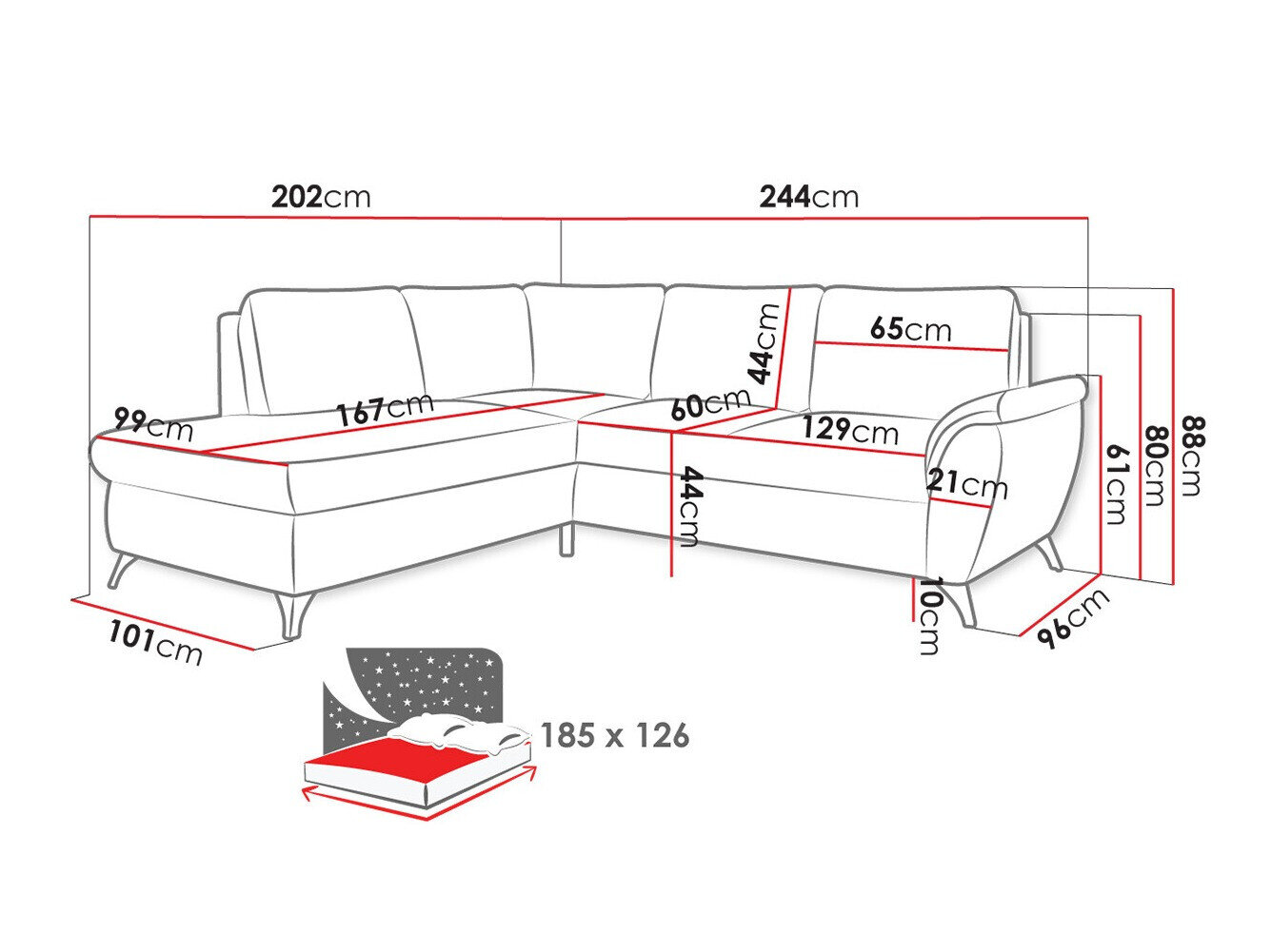Hjørnesofa Lincoln 174 (Barrel 21)
