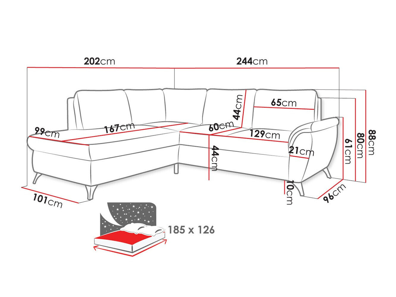 Hjørnesofa Lincoln 174 (Barrel 97)