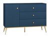 Kommode Flonovu 103 (Mørkeblå + Gylden)
