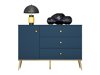 Kommode Flonovu 103 (Mørkeblå + Gylden)