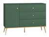 Kommode Flonovu 103 (Mørkegrøn + Gylden)
