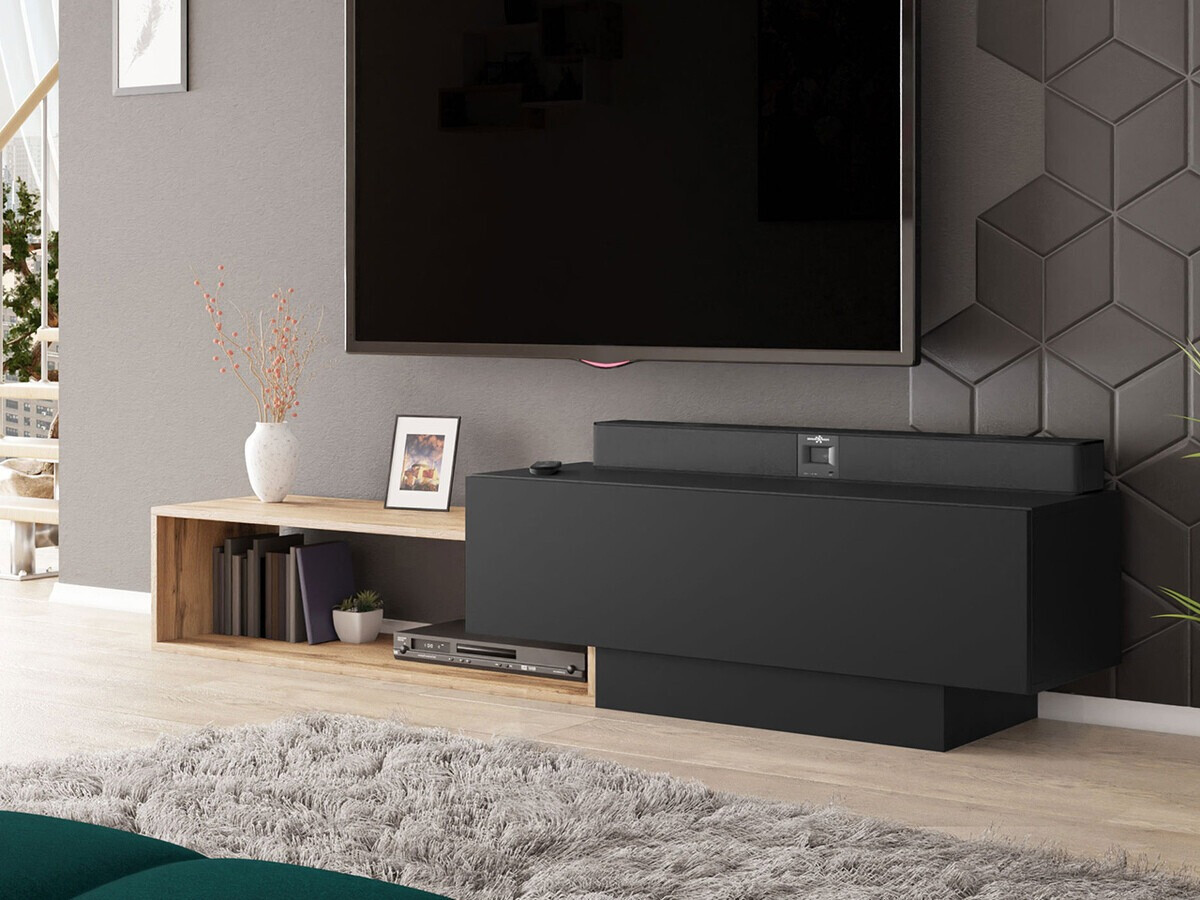 TV-bord Pinos (Sort + Wotan eg)