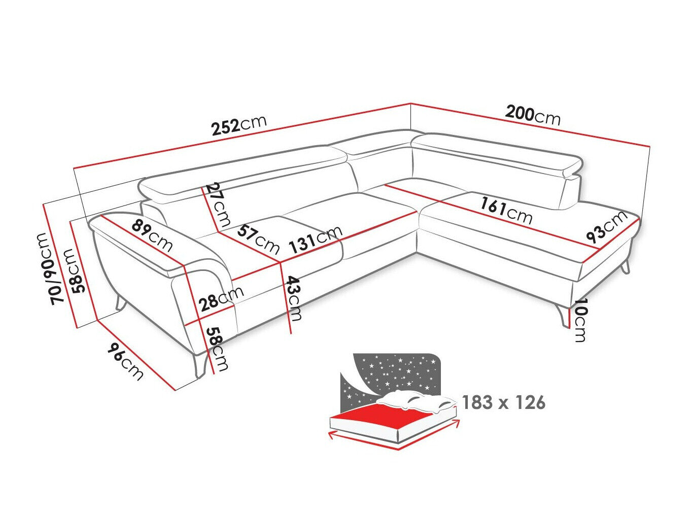 Hjørnesofa Lincoln 178 (Zetta 295)