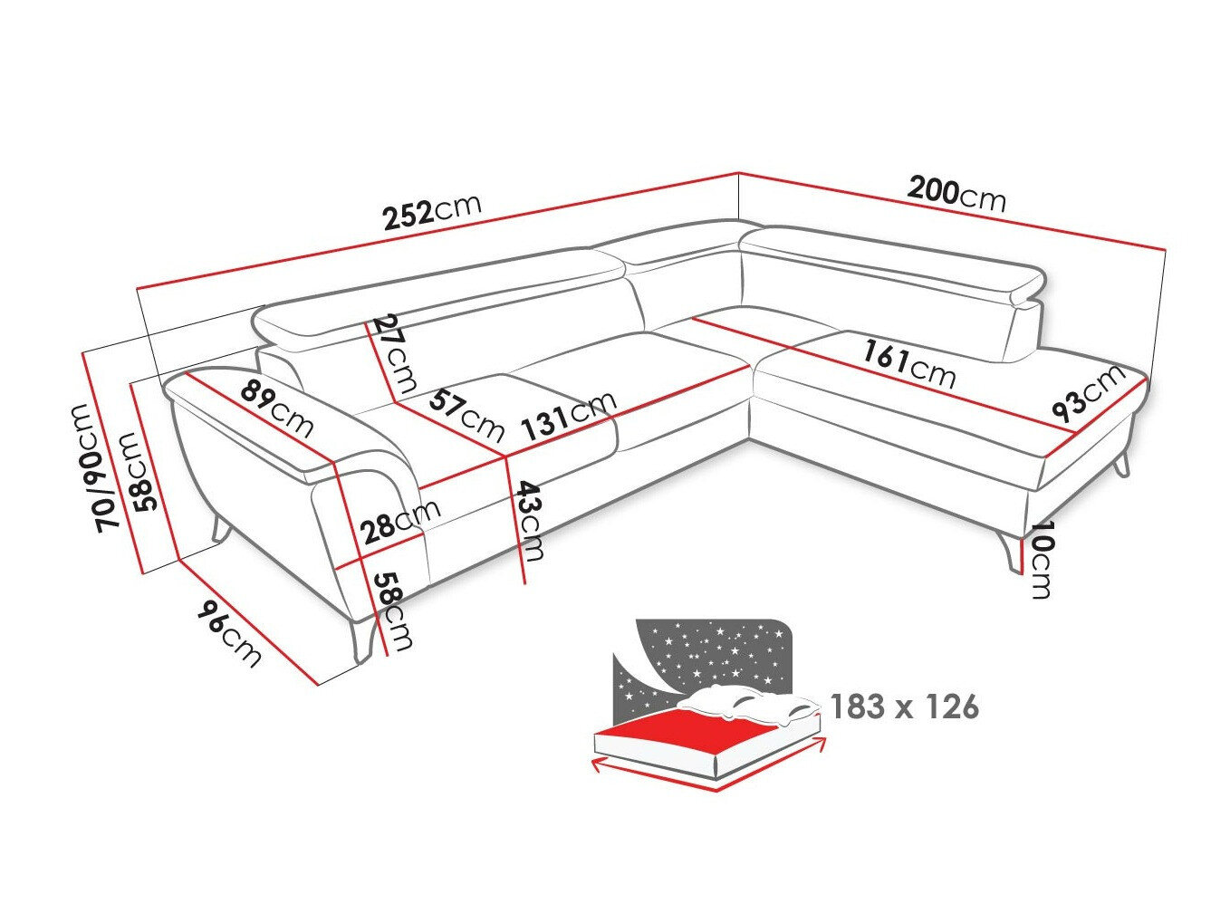 Hjørnesofa Lincoln 178 (Zetta 300)