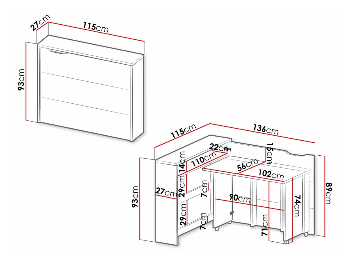 Hjørneskrivebord Concept Lenart (Grå)