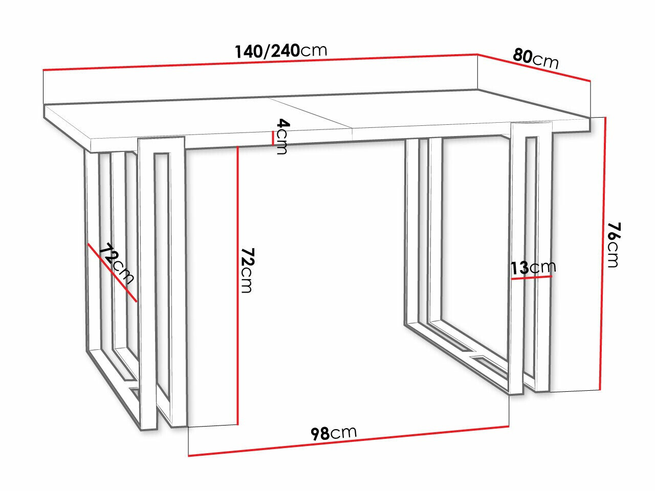 Bord Comfivo 179 (Sort + Gylden)