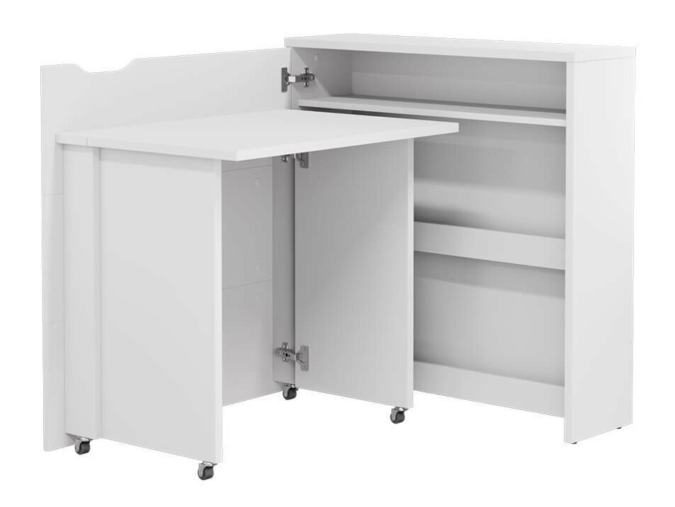 Hjørneskrivebord Concept Lenart II (Hvid + Glansfuld hvid)