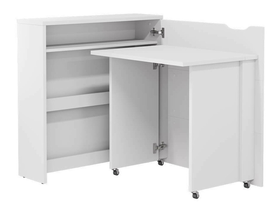 Hjørneskrivebord Concept Lenart II (Hvid + Glansfuld hvid)