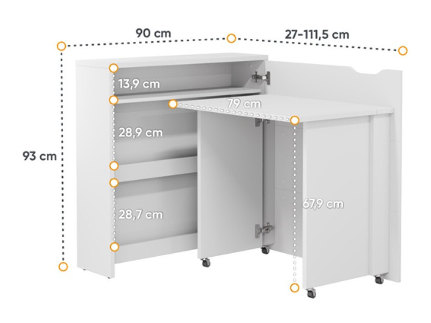 Hjørneskrivebord Concept Lenart II (Hvid)