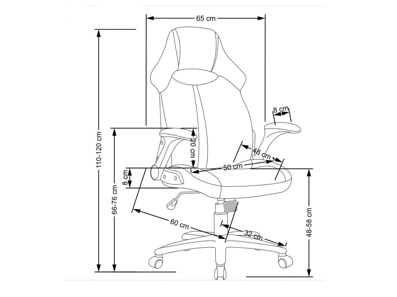 Kontorstol Houston 1373 (Grå + Sort)