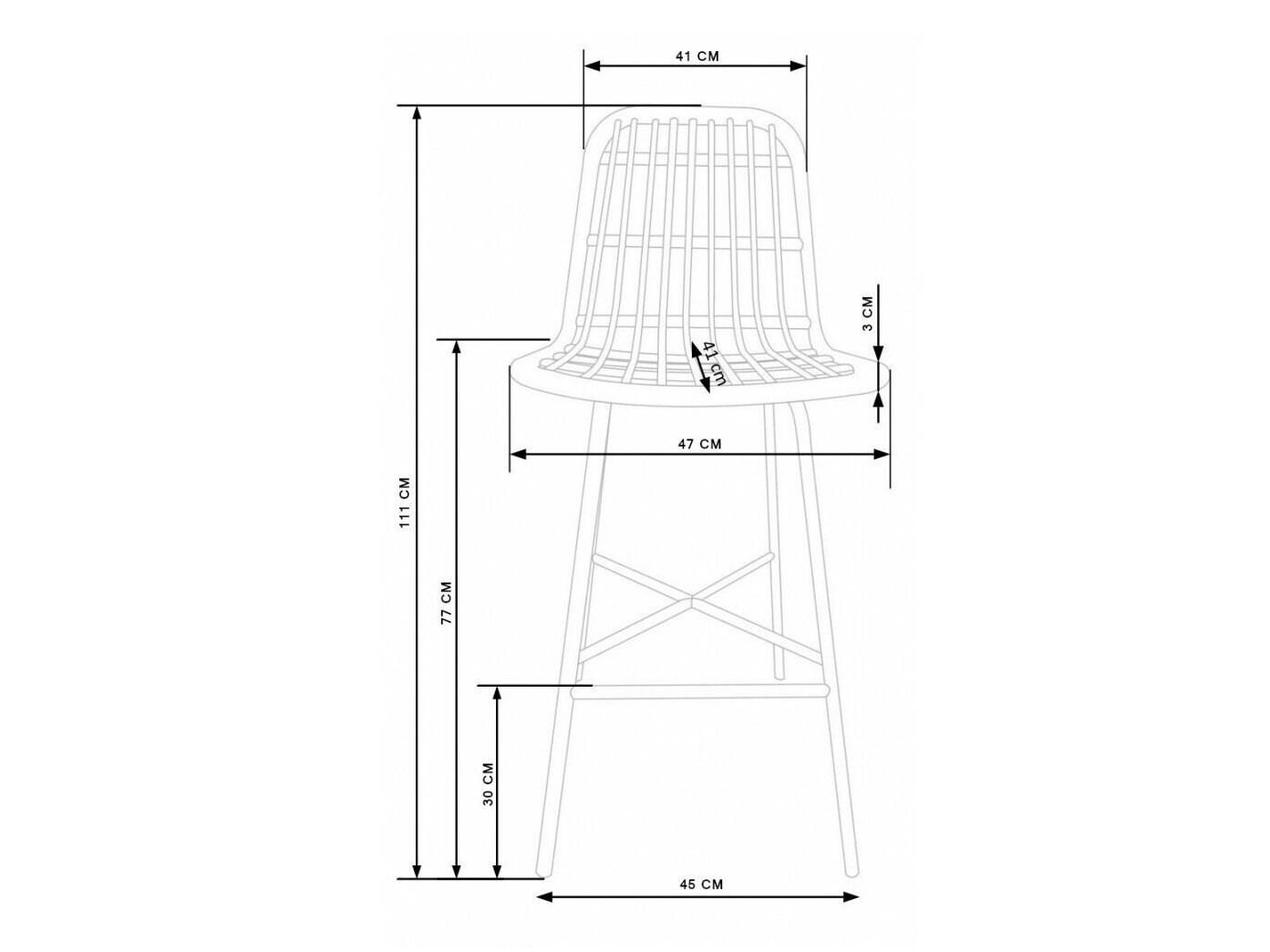 Barstol Houston 1094 (Lyst træ)