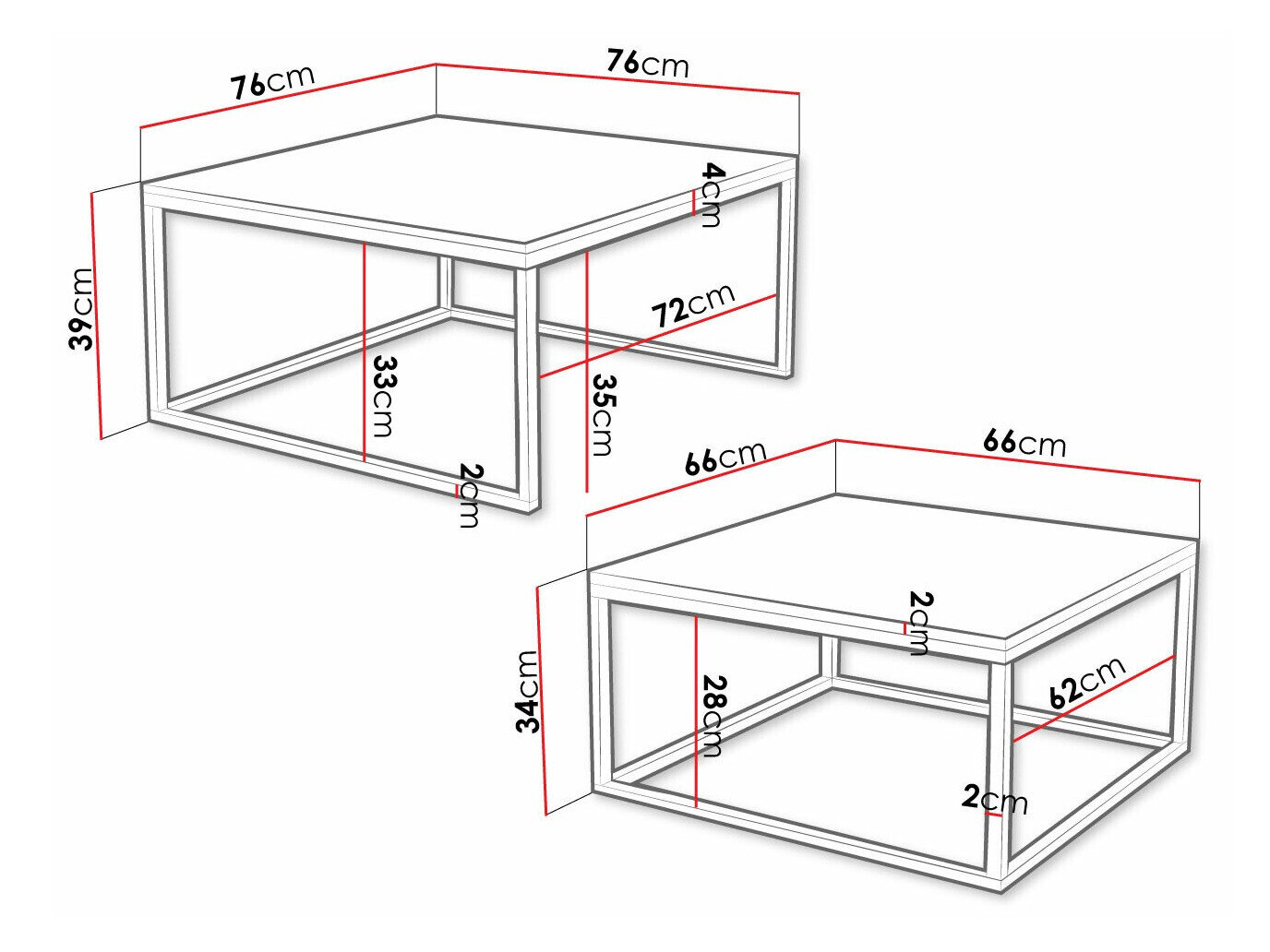 Sofabordssæt Oswego 101 (Hvid marmor + Sort)