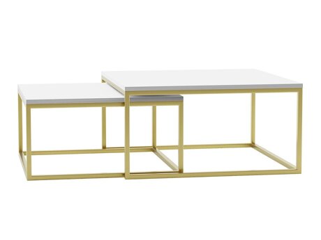Sofabordssæt Oswego 102 (Hvid + Gylden)