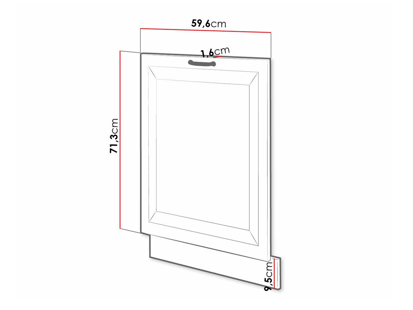 Dør til opvaskemaskine Retro White 147