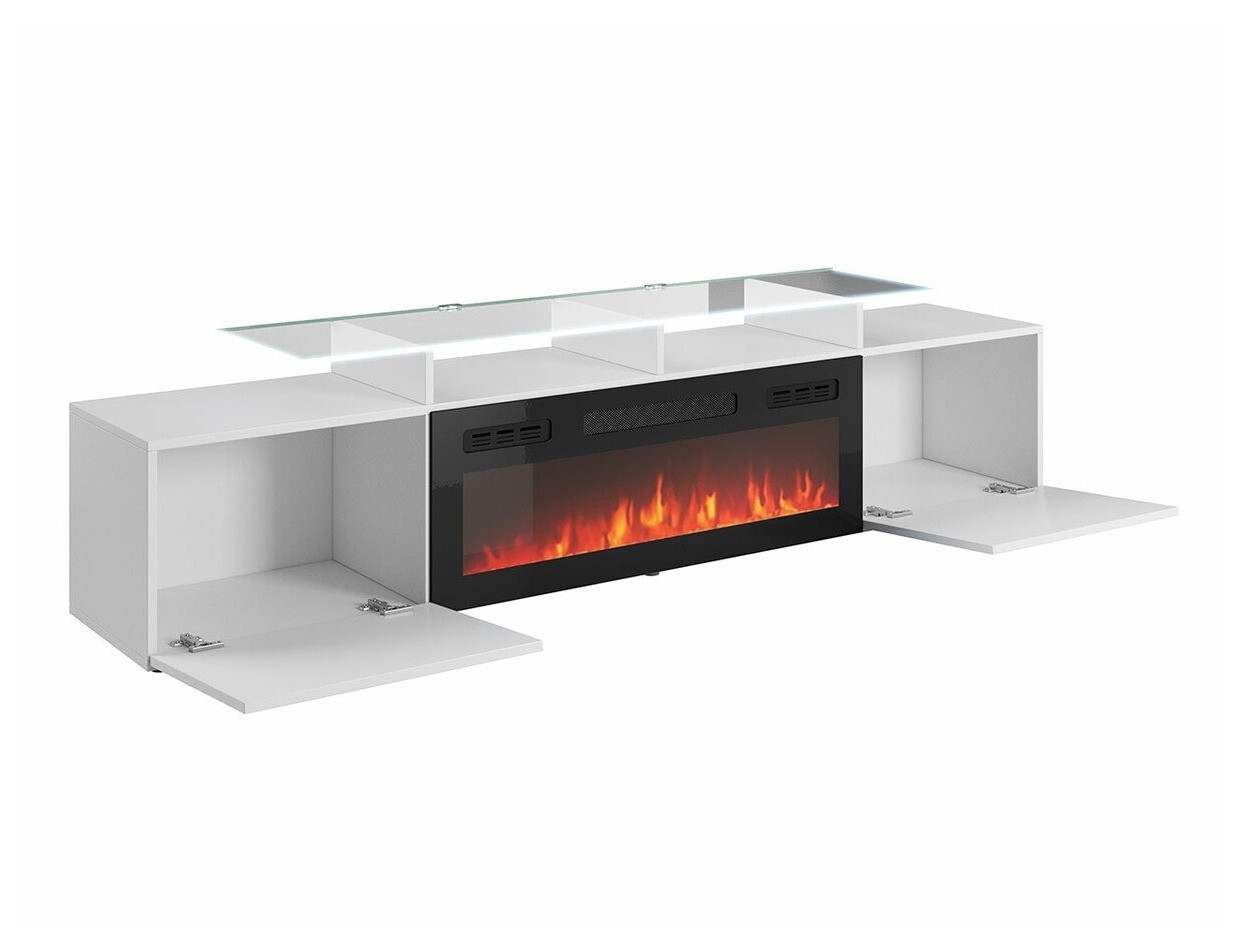 TV-bord Numerus (Hvid + Glansfuld hvid)