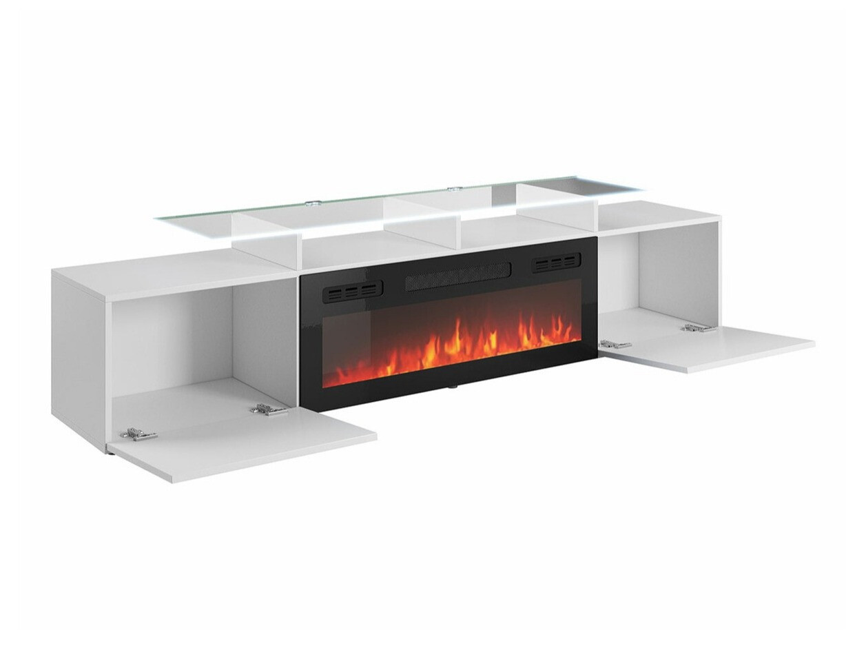 TV-bord Numerus (Hvid + Glansfuld hvid)