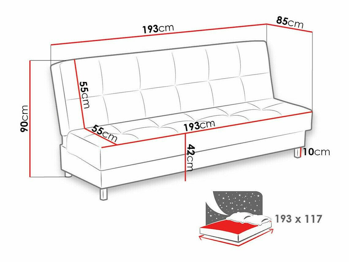 Sovesofa Columbus 107 (Kronos 02)