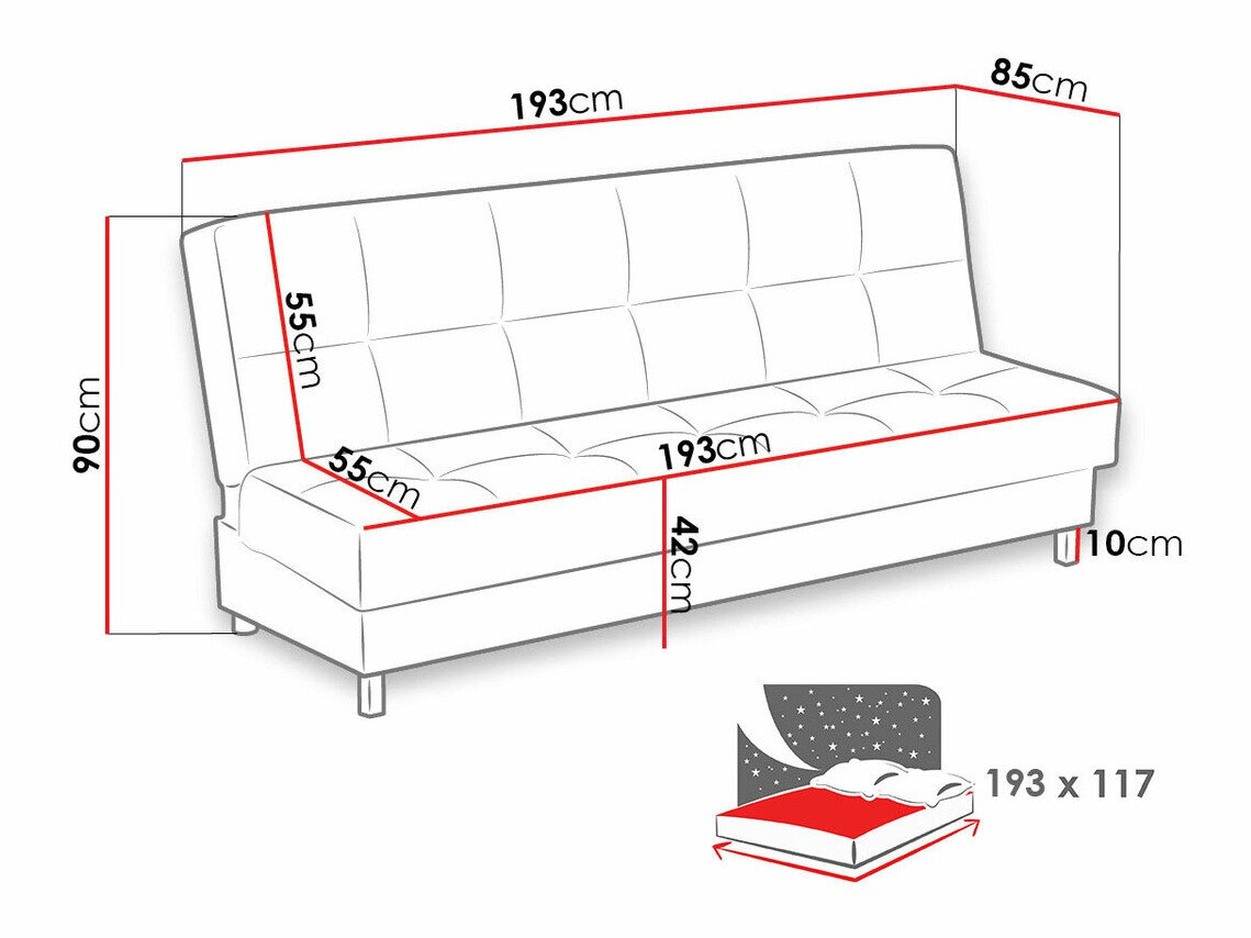 Sovesofa Columbus 107 (Kronos 34)