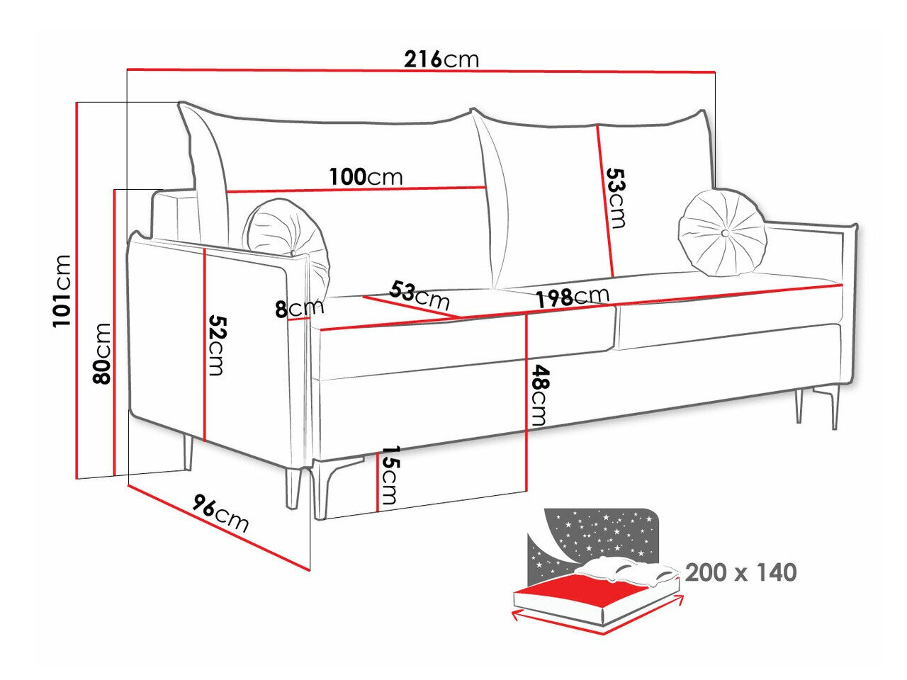 Sovesofa Clovis 103 (Manila 02)