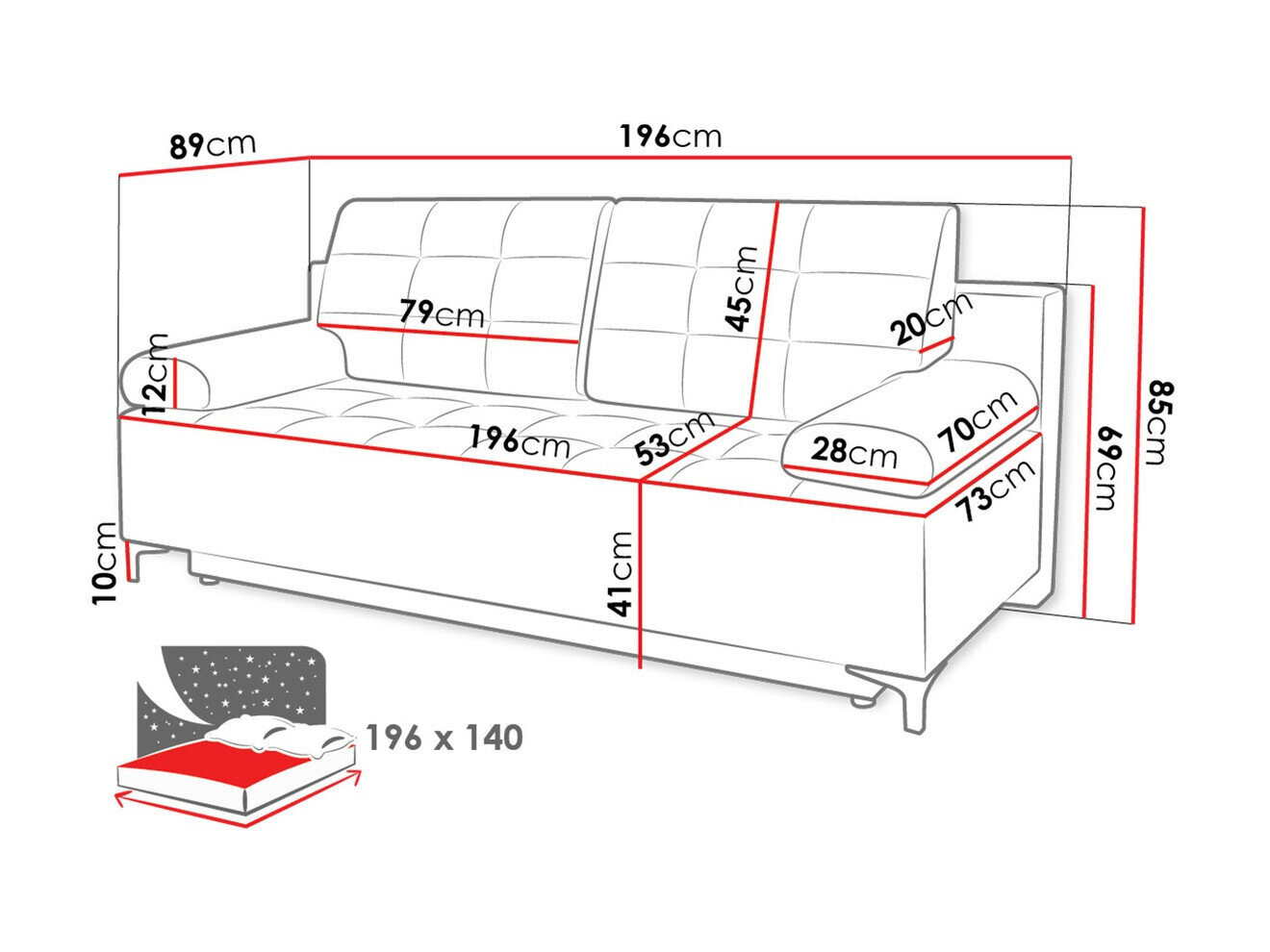 Sovesofa Independence 100 (Ikar 01)
